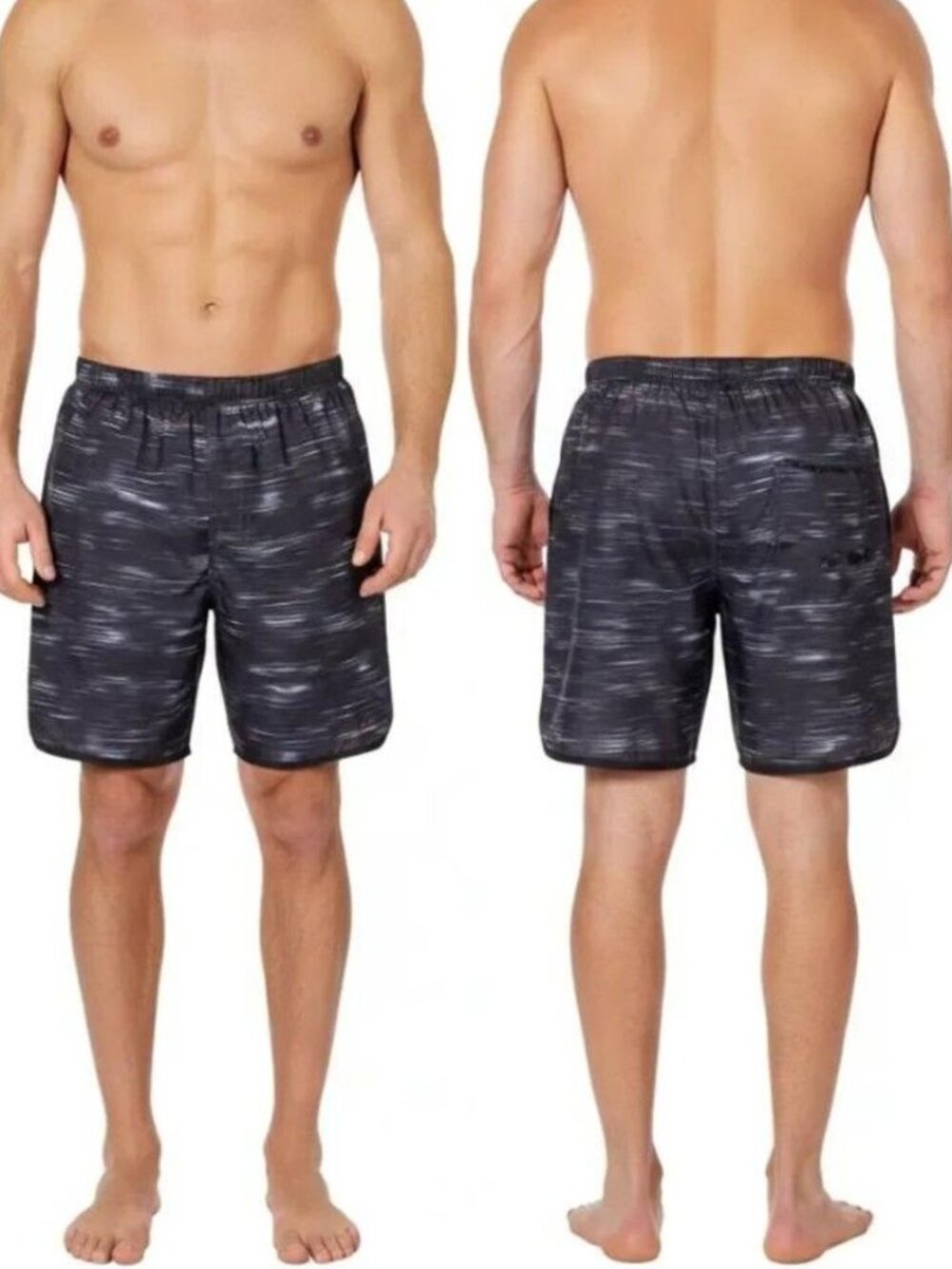 Speedo Men's Black/Gray Tech Volley Swim Trunks‎ Board Shorts Size XL